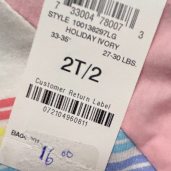 EPIC THREADS GIRLS PINK HOLIDAY WHITE RAINBOW LOGO TOP - Picture 6 of 6